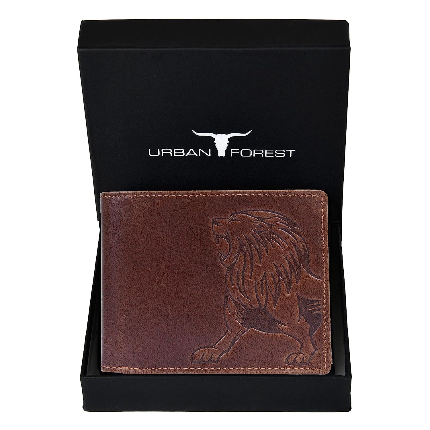 

URBAN FOREST Leo RFID Блокирующий винтажный синий кожаный кошелек для мужчин