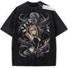 Death Note Manga Light Yagami & Ryuk Graphic Oversized Vintage Washed Streetwear T-Shirt Top for Anime & Manga Fans
