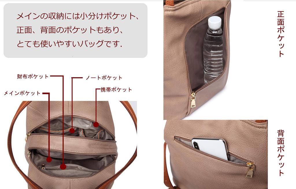 3way Rucksack Lightweight Shoulder Bag Handbag Backpack Leather Adult Commuting Backpack 120406 [Guscio Basic] Women's (Taupe)