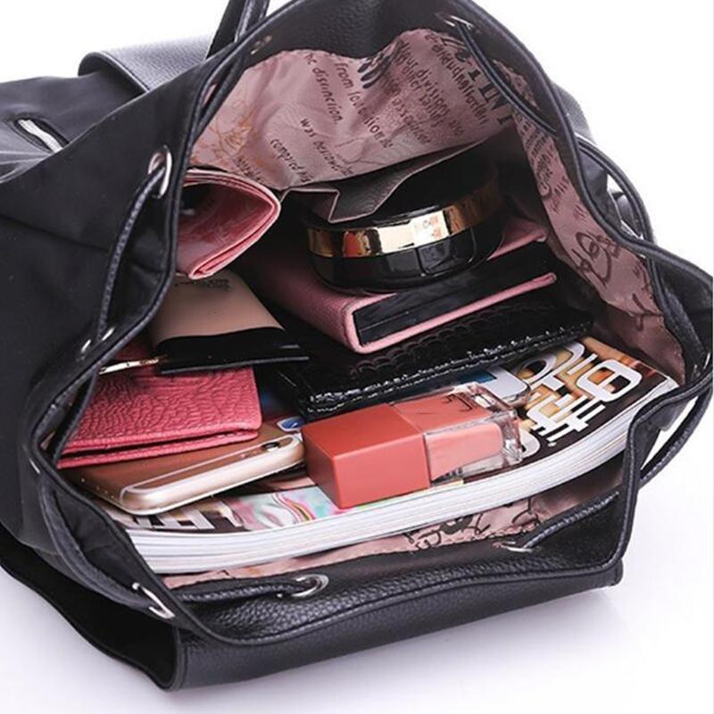 Buy School Backpack Nylon Women Black Bag Knapsack CODE at affordable