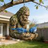 2Pcs Sasquatch Bird Feeder Decorative Outdoor Feeder Resin Sasquatch Sculpture Birdseed Tray for Tree Backyard Garden Art Decor Nature Lovers Gift