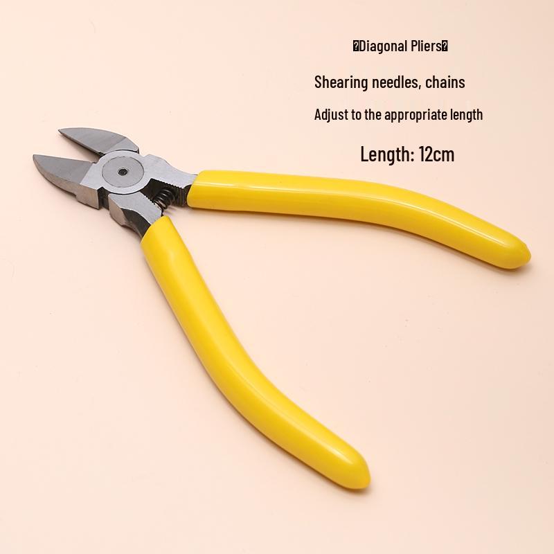 DIY Beading Tool Kit: Bent Needle, 9 Needles, T-Shaped Pliers, Round Nose Pliers for Handmade Jewelry Earrings and Studs