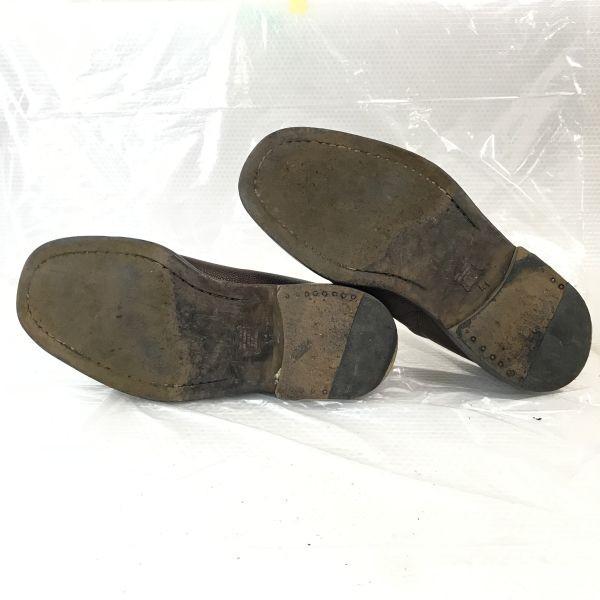 Italy Vintage Hawkins Mackay U-Tip Pebbled Leather Shoes 41 26-26.5cm Brown(USED)