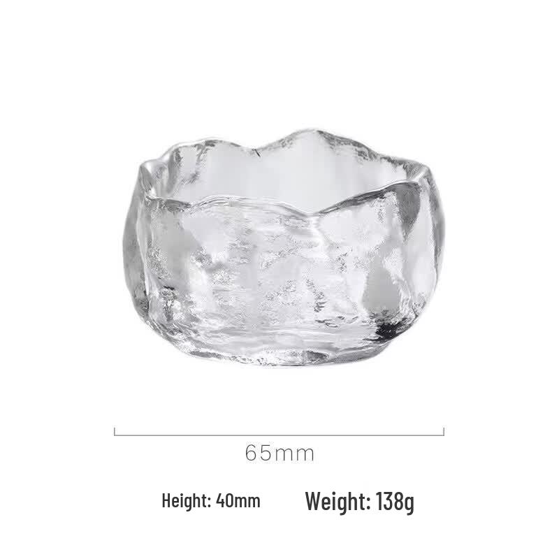 Japanese Style Frosted & Transparent Glass Teacup Set, 5-piece