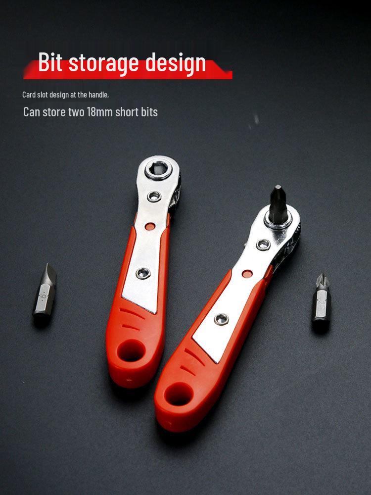 Right Angle Magnetic Ratchet Screwdriver Set with Phillips and Slotted Bits