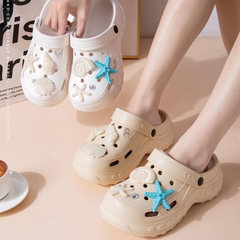 New hole shoes women's indoor and outdoor stepping on shit feeling comfortable and breathable eva slippers thick-soled slippers wholesale