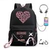 Large Capacity Schoolbag with Shoulder Strap; Student Three-piece Pencil Case Set