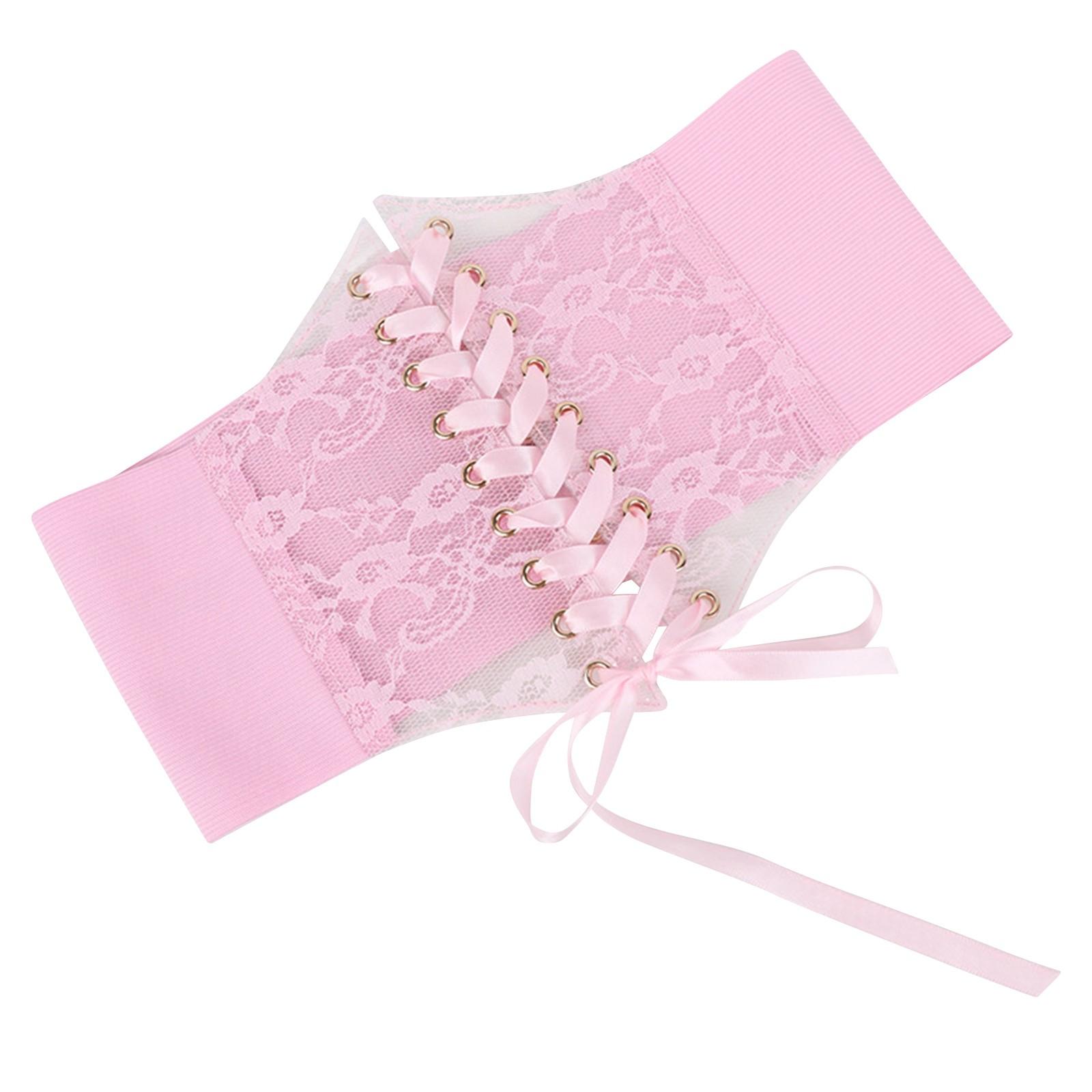 

Женский кружевной эластичный пояс, женский уплотнитель талии, пояс, универсальный розовый