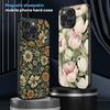 Art Retro floral pattern painting design Phone Case For iPhone 16 15 14 13 12 11 Plus Pro Max  High-end Luxury Magsafe Sheepskin