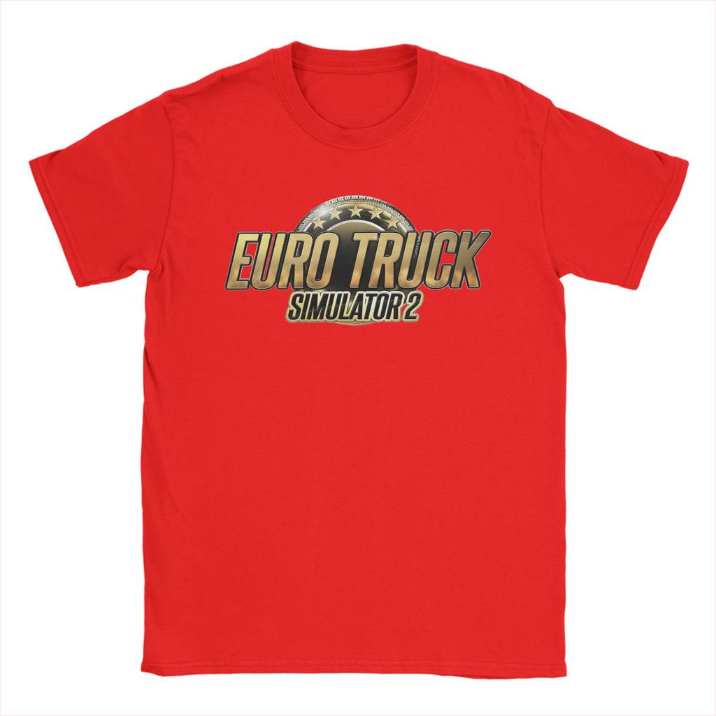 Game Euro Truck Simulator 2 Men T Shirts  Leisure Tees Short Sleeve Round Collar T-Shirts Cotton Summer Tops