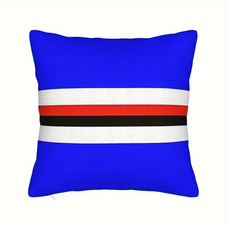 pcs Short Plush Sampdoria Striped Pillow Cover x Inch Double Sided Print Cushion Case Home Decor