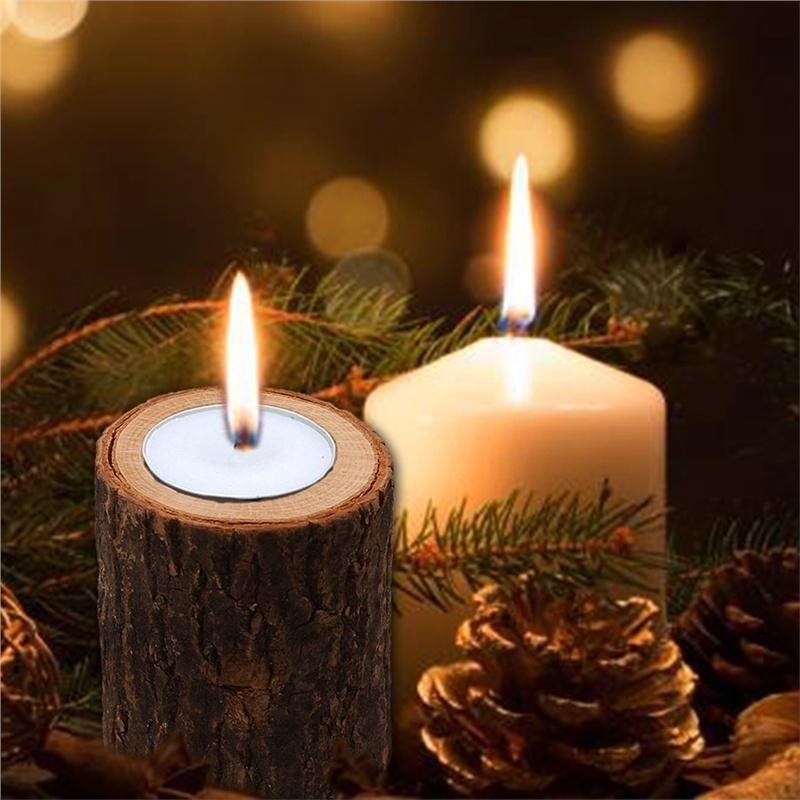 3 Pcs Novelty Wooden Candle Holder Tree Branch Shape Candle Stick Home Decoration