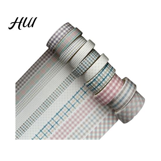 Scrapbooking Tape 10 Rolls Washi Set, Retro Plaid Cartoon Adhesive Tape, Decorative Masking for DIY Art Crafts, Journaling, Scrapbooking, Gift