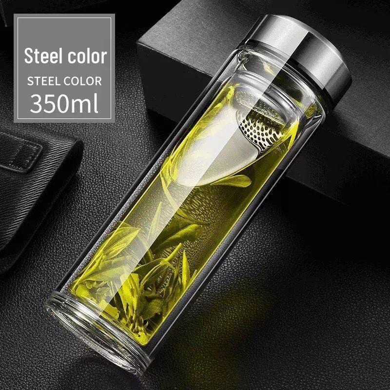 ZISIZ Portable Double-Layer Glass Cup