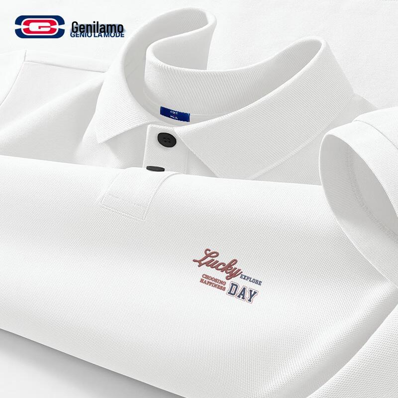 

GENIOLAMODE Men s Ice Silk Breathable Short Sleeve Polo Shirt M