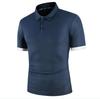 Male Casual Polo Shirts Fashion Contrast Color Design Turn-down Collar Comfortable Tops Slim Fit Short Sleeve Tees