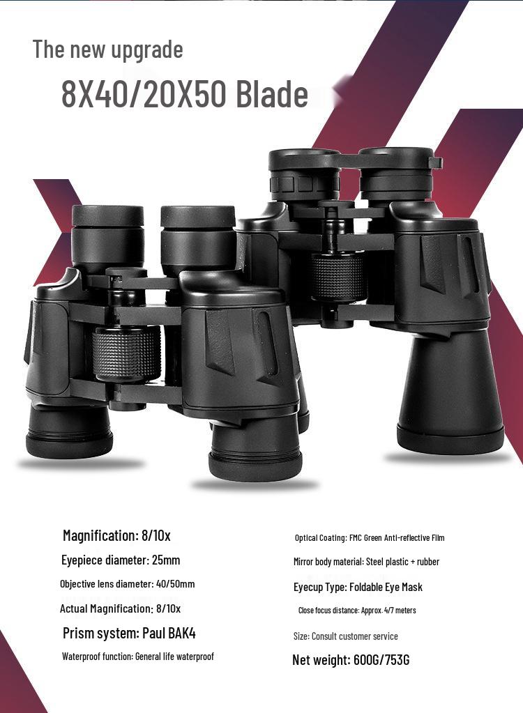 Blade 10X50 HD Telescope with Large Eyepiece for Low Light & High Magnification - Ideal for Travel & Concerts