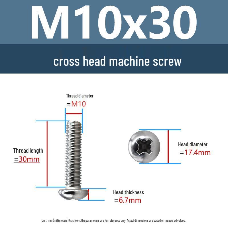 Yigu Direct 304 Edelstahl Kreuzschlitz Senkkopfschrauben M6-M10 Maschinengewinde