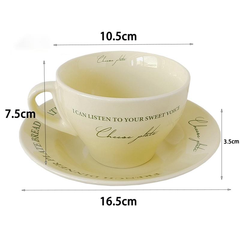 300ml Coffee Cup Korean Style Ins Lovely Saucer Breakfast Tea Milk with Handle Mug Ceramic Tableware Coffee Gift for Home-use