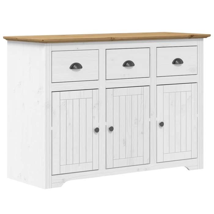 VidaXL Buffet BODO blanc et marron 115x43x79,5 cm bois massif de pin 355066