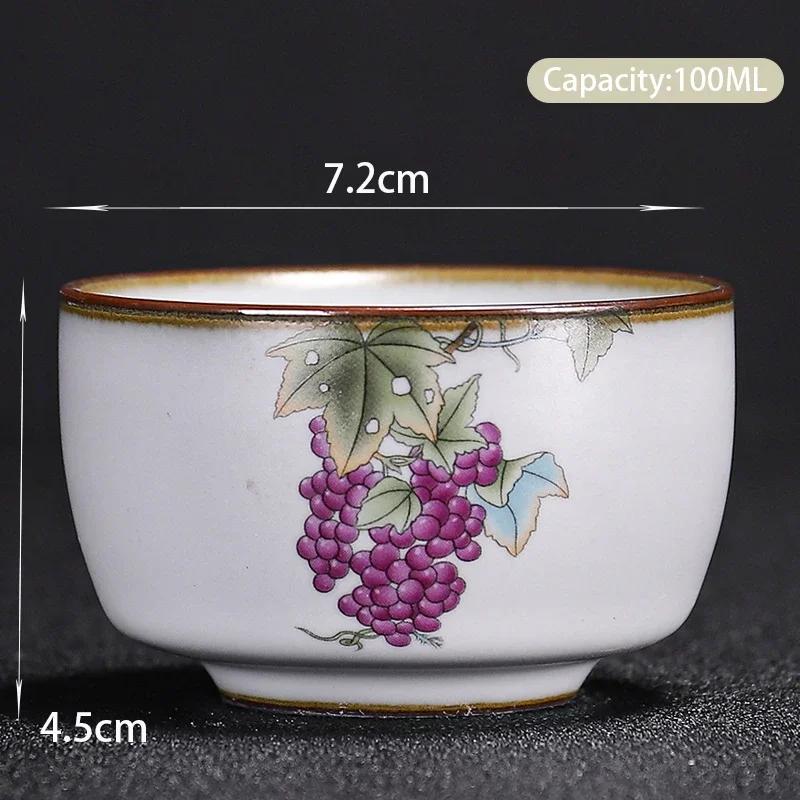 Boutique Ceramic Teacup Meditation Cup Hand Painted Landscape Travel Tea Bowl Handmade Tea Set Accessories Pu'er Master Cup