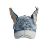 New Y2K Hot Girl Graffiti Jeans Rabbit Ears Cowboy Baseball Hat Wash Graffiti Hip Hop Cap Women Men Party Team Baseball Cap