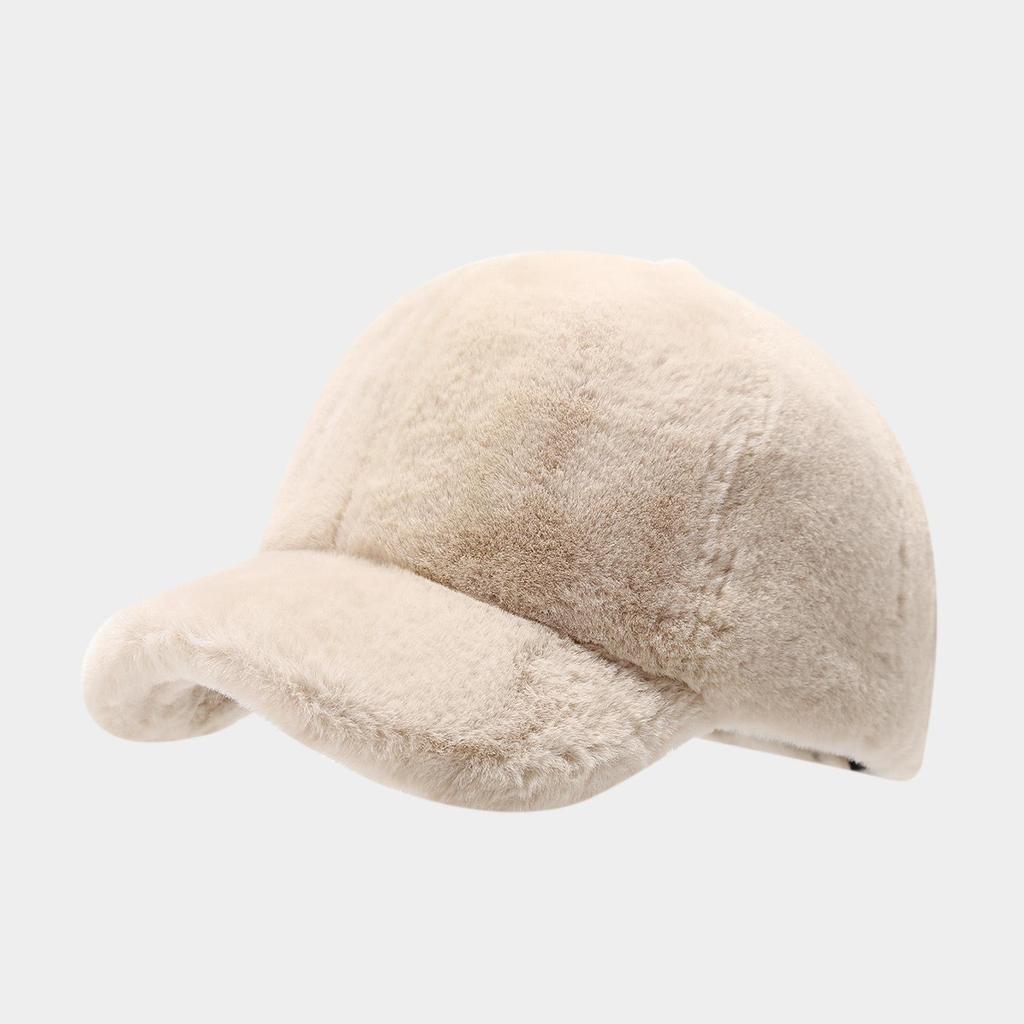 Winter Hats For Women Men Unisex Casual Plush Faux Fur Baseball Cap Solid Color Keep Warm Adjustable Dad Hat New Snapback