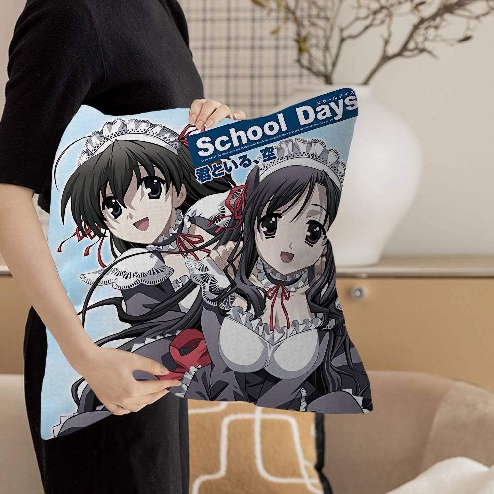 

Аниме S-School D-Days Кацура Котоноха Персонализированная фотография Текст Домашние декоративные подушки Бытовые подарки 45x45см 12x12Inch