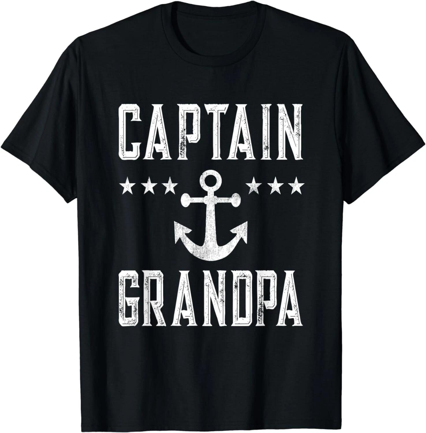 Personalized Captain Grandpa Boating Boat Owner Art Gift Unisex T-Shirt 2XL