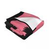 Black Miniature Schnauzer Dog with Pink Daisies Throw Blanket Soft Beds Camping Soft Plaid Blankets