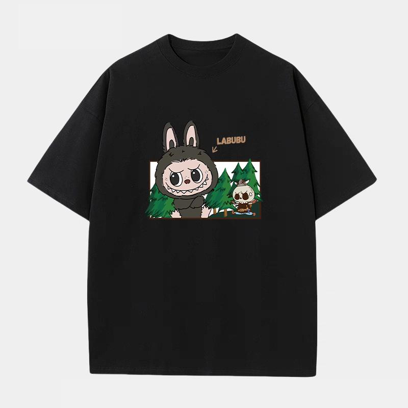 Chaokebang Hete Zomer Heren T-shirt LABUBU Bedrukt Korte Mouw Oversized Tops Dagelijkse Veelzijdige Kleding 4XL