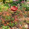Cast Iron Garden Stake Bird Feeder Large Capacity Bowl Feeder Bird Feeding Station  Outdoor Yard