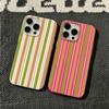 Phone Case For Iphone 17 Air 15 Plus 11 Pro Max 14 13 16 12 Black Anti Yellow Clear Scratch Resistant Green Brown Stripe Cover