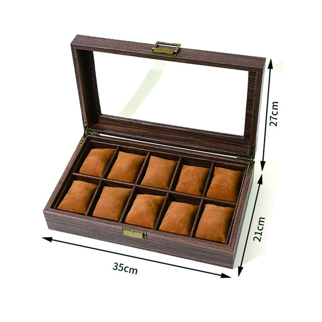 Eco-Friendly Leather Classic Best Selling Style Dust-Proof Watch Storage Display Box With Lock Glass Window Watch Box