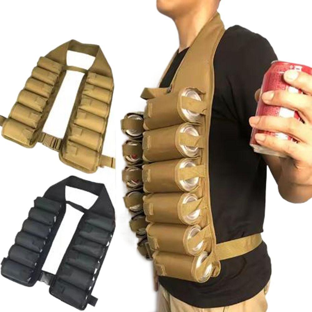 

Breathable 12 Pocket Drink Vest Black/Brown Soda Drink Vest Beer Storage Vest for Outdoor чорний
