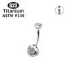 1/5Pcs ASTM F136 Titanium Banana Bend Sexy Belly Button Rings 5A CZ 14G Internal Thread Navel Ring Piercing Barbell Body Jewelry