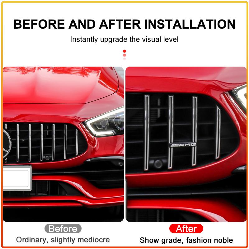 1 ud. Insignia Emblema Logo Parrilla Delantera AMG Decoración Estilo para Parrilla de Coche Mercedes Benz Clase GLE GLC A B C E W176 W246 W205 W213
