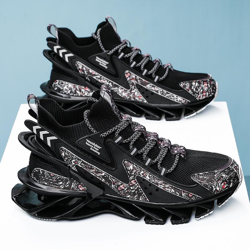 Blade Summer Breathable Mesh Sports Mesh Shoes Shock Absorption Running Casual Height Increase Running Shoes National Dad Shoes
