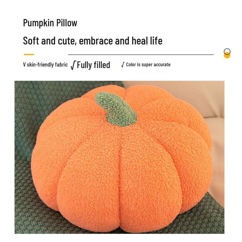 Knitted Plush Pumpkin Pillow for Living Room & Office