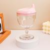150 ml Baby Vinglass Lettgrep Håndtak Silikondeksel Vinglass Drikkekrus Sølesikker Lærekopp med Luftventilert Lokk Plastkopp