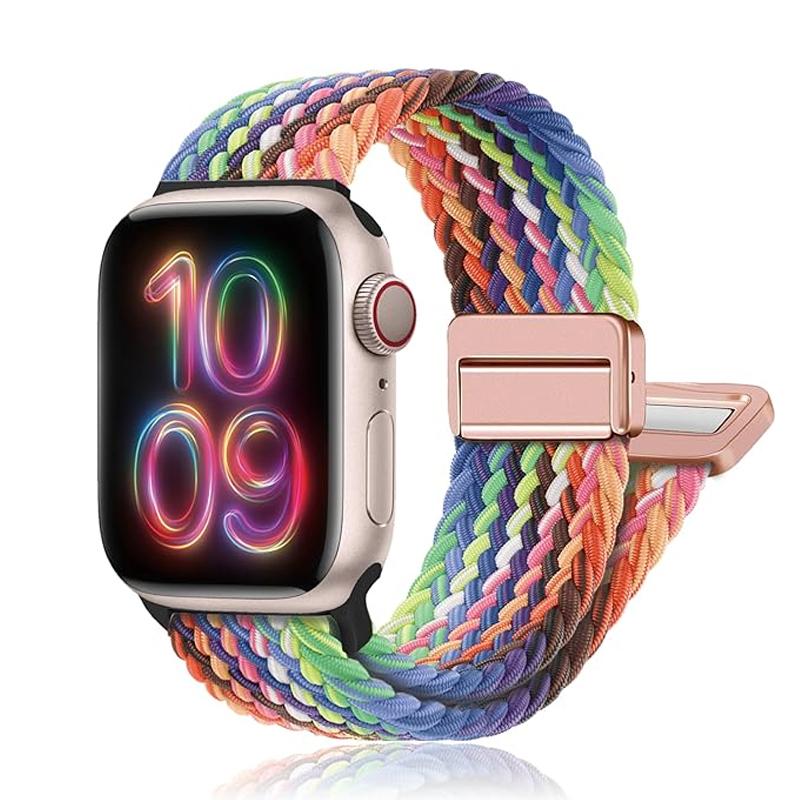 Braided solo loop Strap For Apple Watch ultra Band 44mm 40mm 45mm 49mm 41mm 38mm magnetic Bracelet iWatch series 2 se 7 3 6 8 9