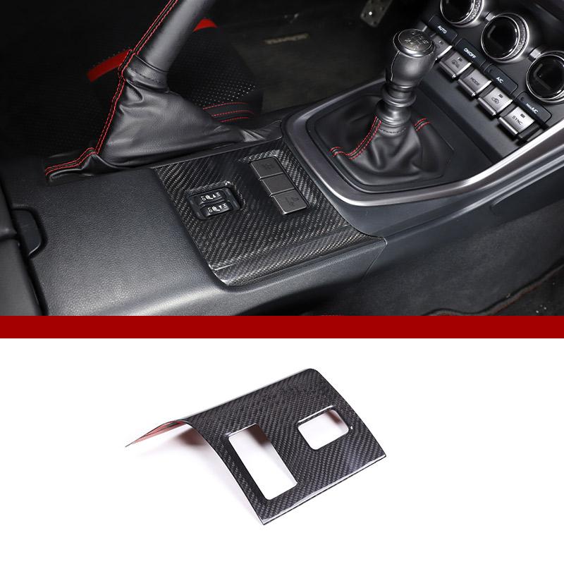 Real Carbon Fiber For Toyota 86  For Subaru BRZ + Car Seat Heating Button Frame Decorative Sticker Interior Accessories