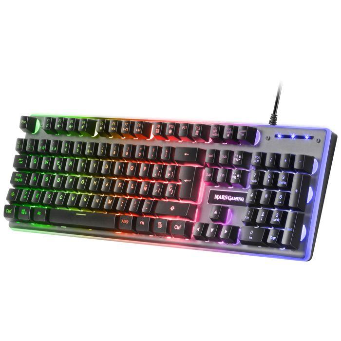 Clavier gamer - mars gaming - mk220 - h-mech - frgb rainbow - éclairage halo