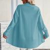 Women's Plus Size Knit Cardigan with Pockets, Relaxed Shawl Style Long Sweater Jacket