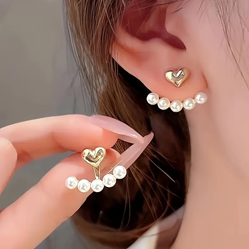 Elegant Retro Faux Pearl Earrings - Vintage Zinc Alloy Dangle Studs, Fashion Jewelry for Women, Daily Wear & Party Accessories