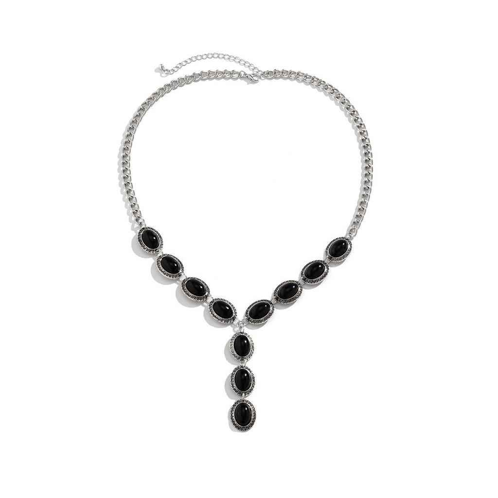 Dusk Hjerteformet benringsett Sexy ørestikker Halskjedesett Flerlags elastisk fottøy Kreativt hjerteformet turkis halskjede for kvinner