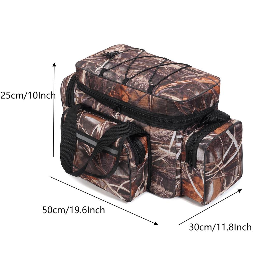 600D Camouflage Oxford Cloth Multi-functional Fishing Gear Bag - Large Capacity Shoulder/Crossbody/Handheld Rod & Lure Storage Bag.