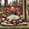 1pc Christmas ornaments Outdoor Flannel Blanket Soft All Season Polyester Throw , Perfect for Picnics & Travel , Picnic Accessory