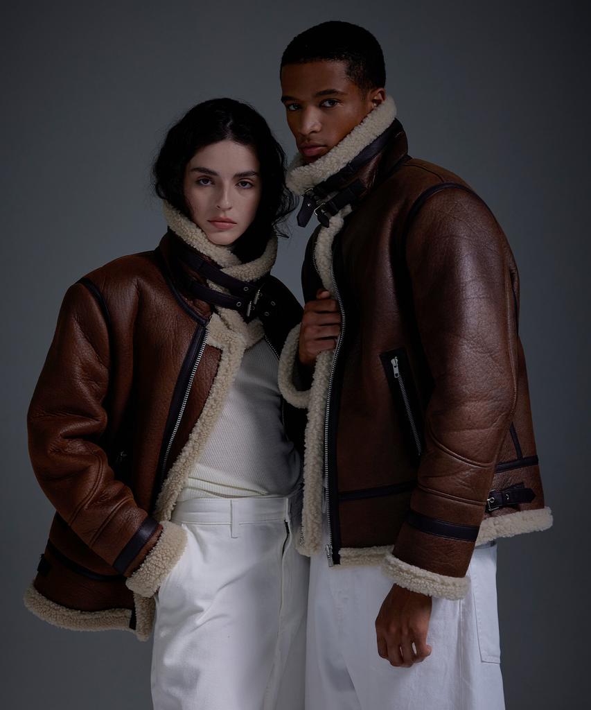 Maison Master Unisex Buffalo Maison Couple Shearling Jacket 2 Colors