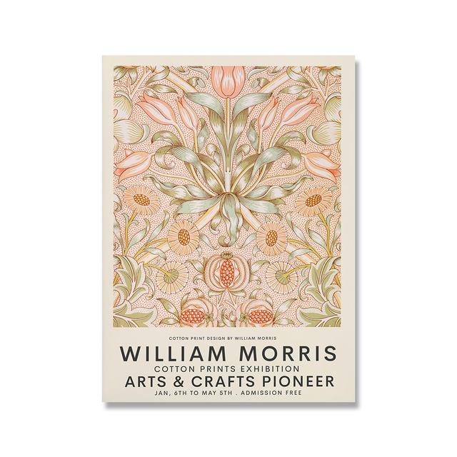 William Morris Leinwanddruck Victoria and Albert Museum Ausstellungsplakat London Underground Jugendstilgemälde Wanddekoration